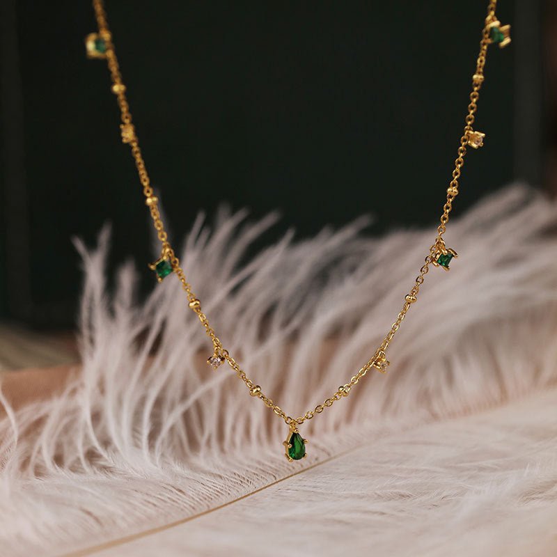 Emerald Necklace (Solid Silver) - Hypoallergenic - Abbott Atelier