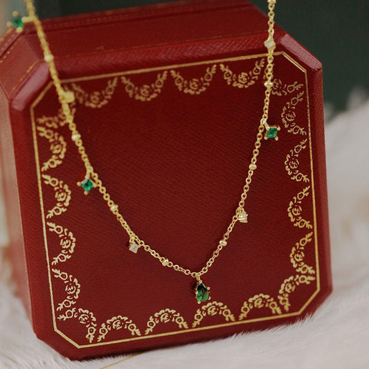 Emerald Necklace (Solid Silver) - Hypoallergenic - Abbott Atelier