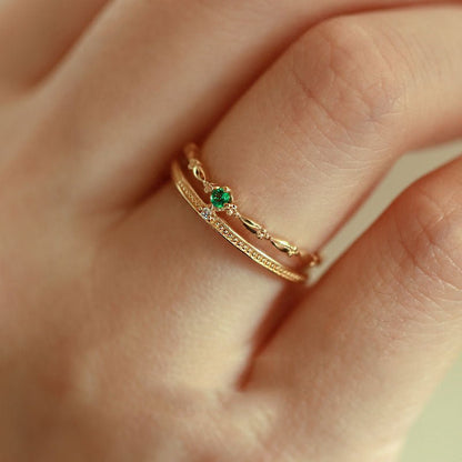 Emerald Ring - Lilian (Solid Silver) - Hypoallergenic - Abbott Atelier