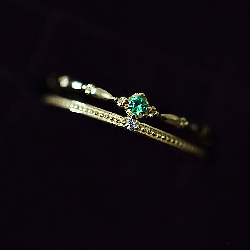 Emerald Ring - Lilian (Solid Silver) - Hypoallergenic - Abbott Atelier