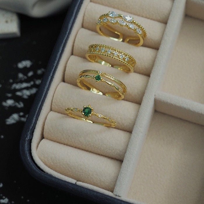 Emerald Ring - Lilian (Solid Silver) - Hypoallergenic - Abbott Atelier