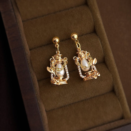 Enchanted Rose Lantern Earrings - Hypoallergenic - Abbott Atelier