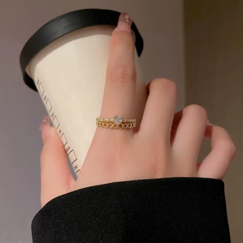 Eternal Love ring gold-rainbow - COEUR DE LION (Europe Eternal Love ring gold-rainbow - COEUR DE LION (Europe