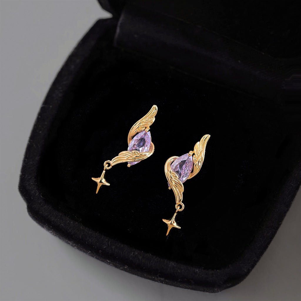 Evangeline Amethyst Earrings - Hypoallergenic - Abbott Atelier