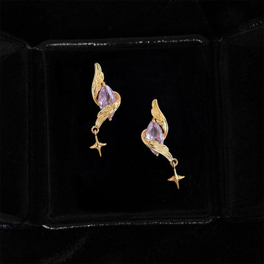 Evangeline Amethyst Earrings - Hypoallergenic - Abbott Atelier