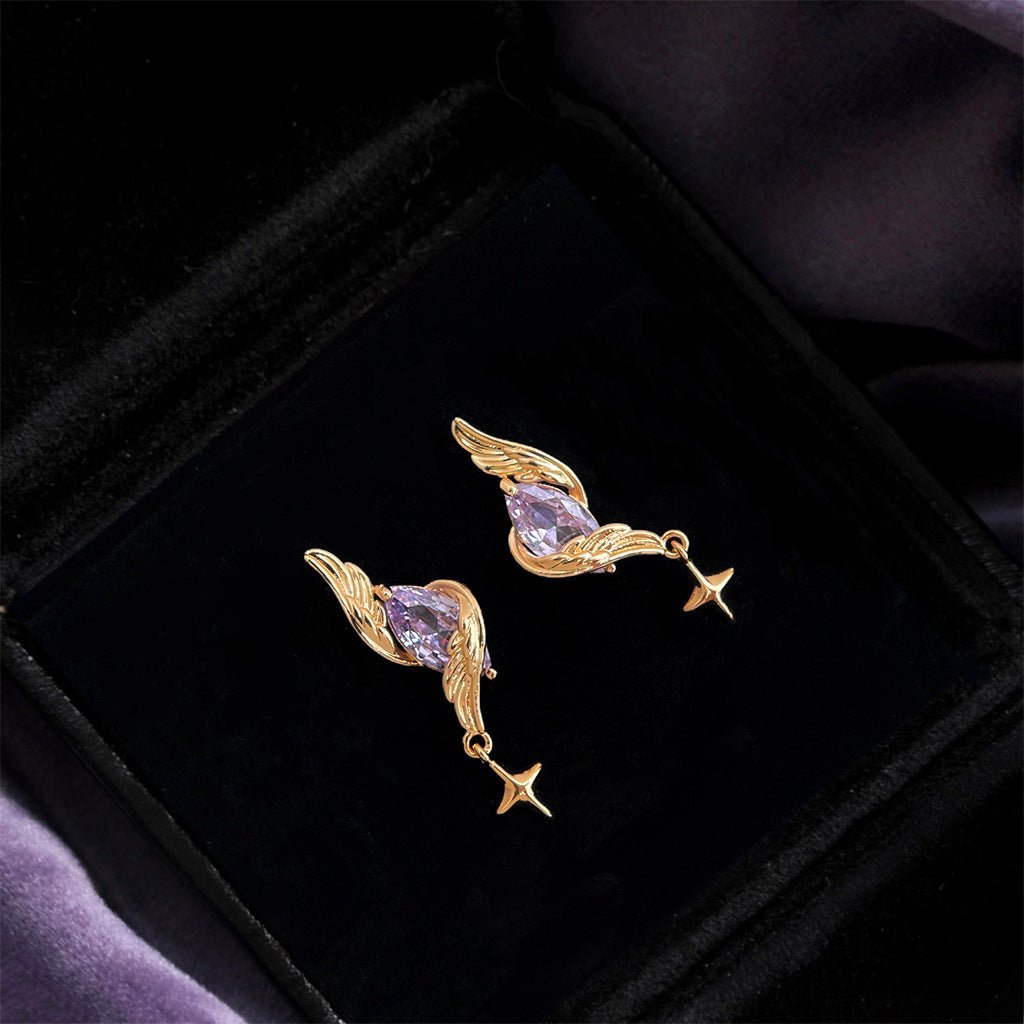 Evangeline Amethyst Earrings - Hypoallergenic - Abbott Atelier