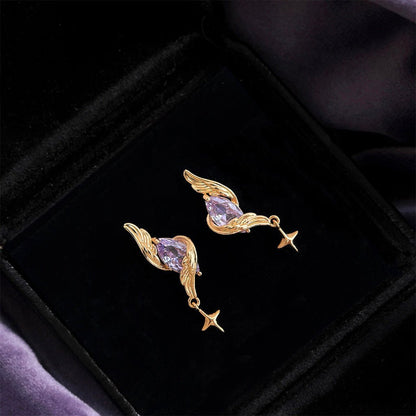 Evangeline Amethyst Earrings - Hypoallergenic - Abbott Atelier