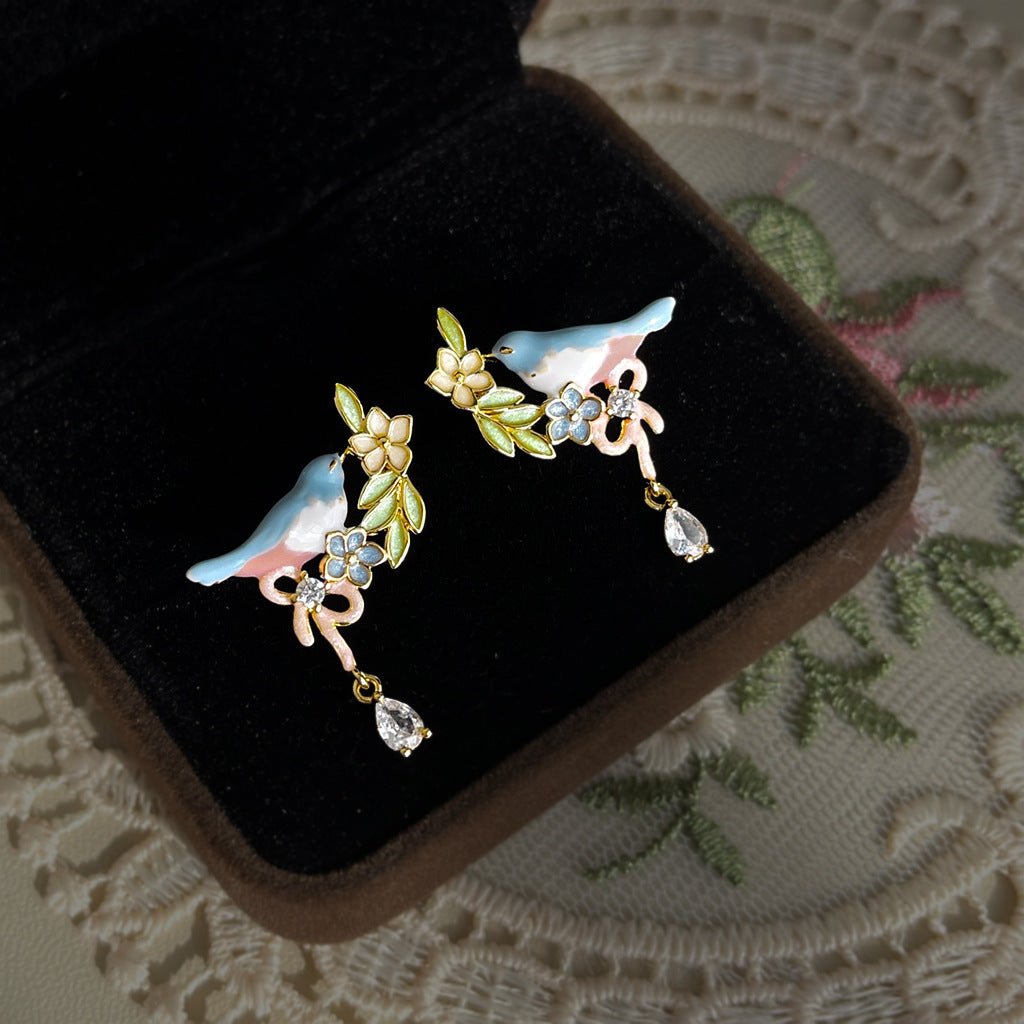 Feather and Heather Earrings - Hypoallergenic - Abbott Atelier