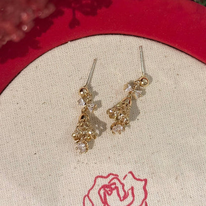 Festive Bell Clear Bow Earrings - Hypoallergenic - Abbott Atelier