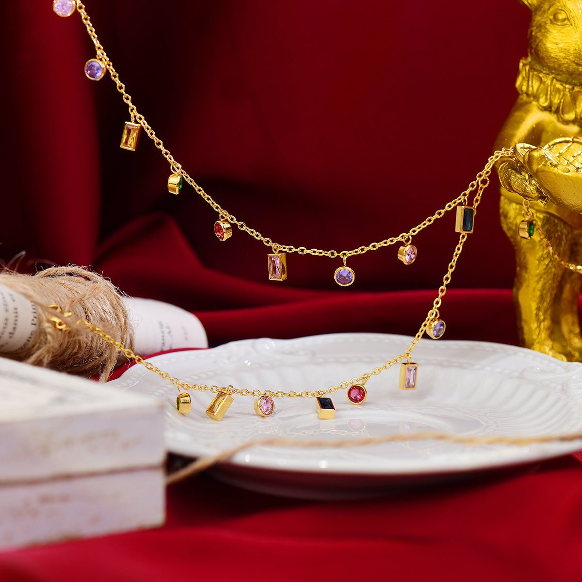 Festive Gem Collection (Necklace/Bracelet) - Gold - Plated - Abbott Atelier