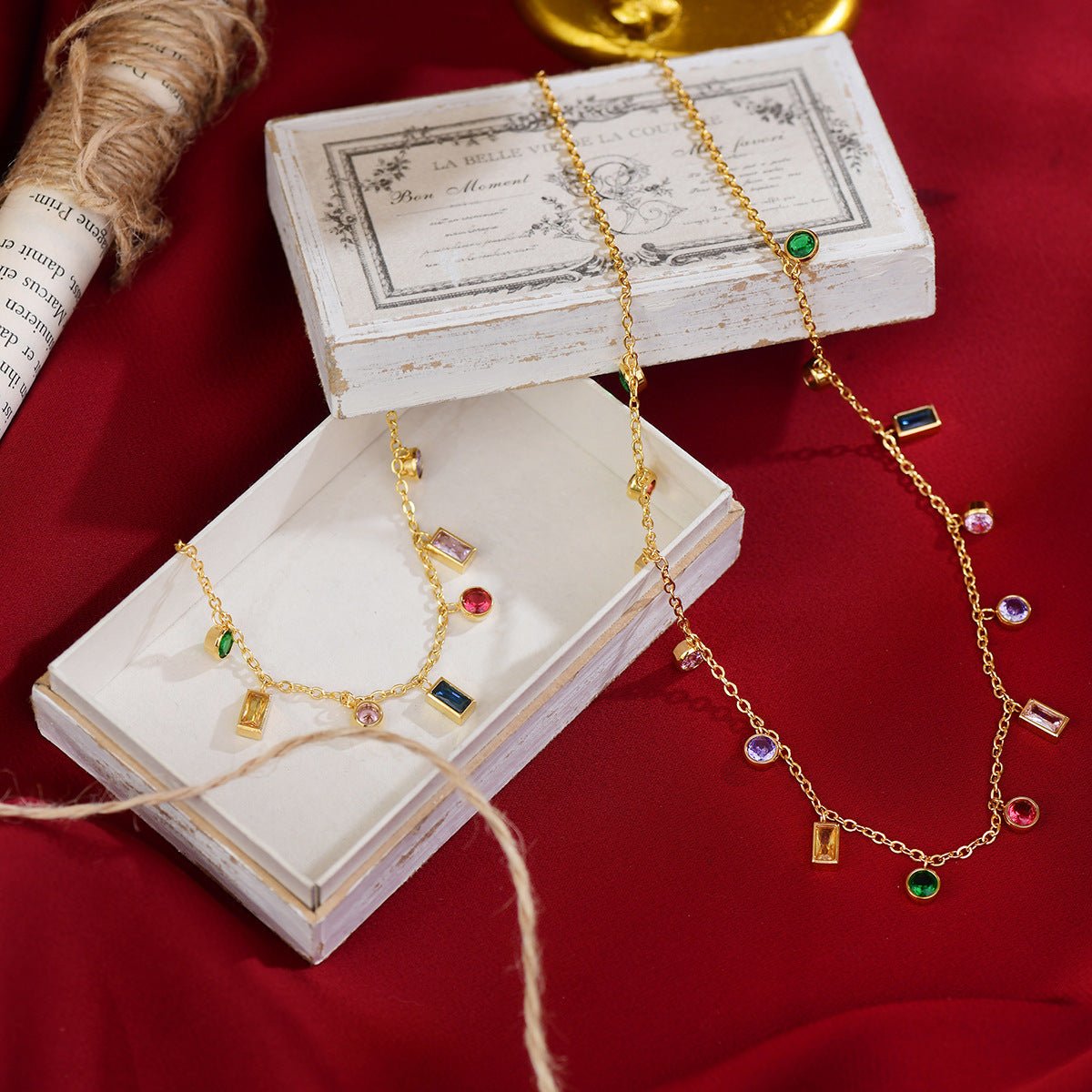 Festive Gem Collection (Necklace/Bracelet) - Gold - Plated - Abbott Atelier