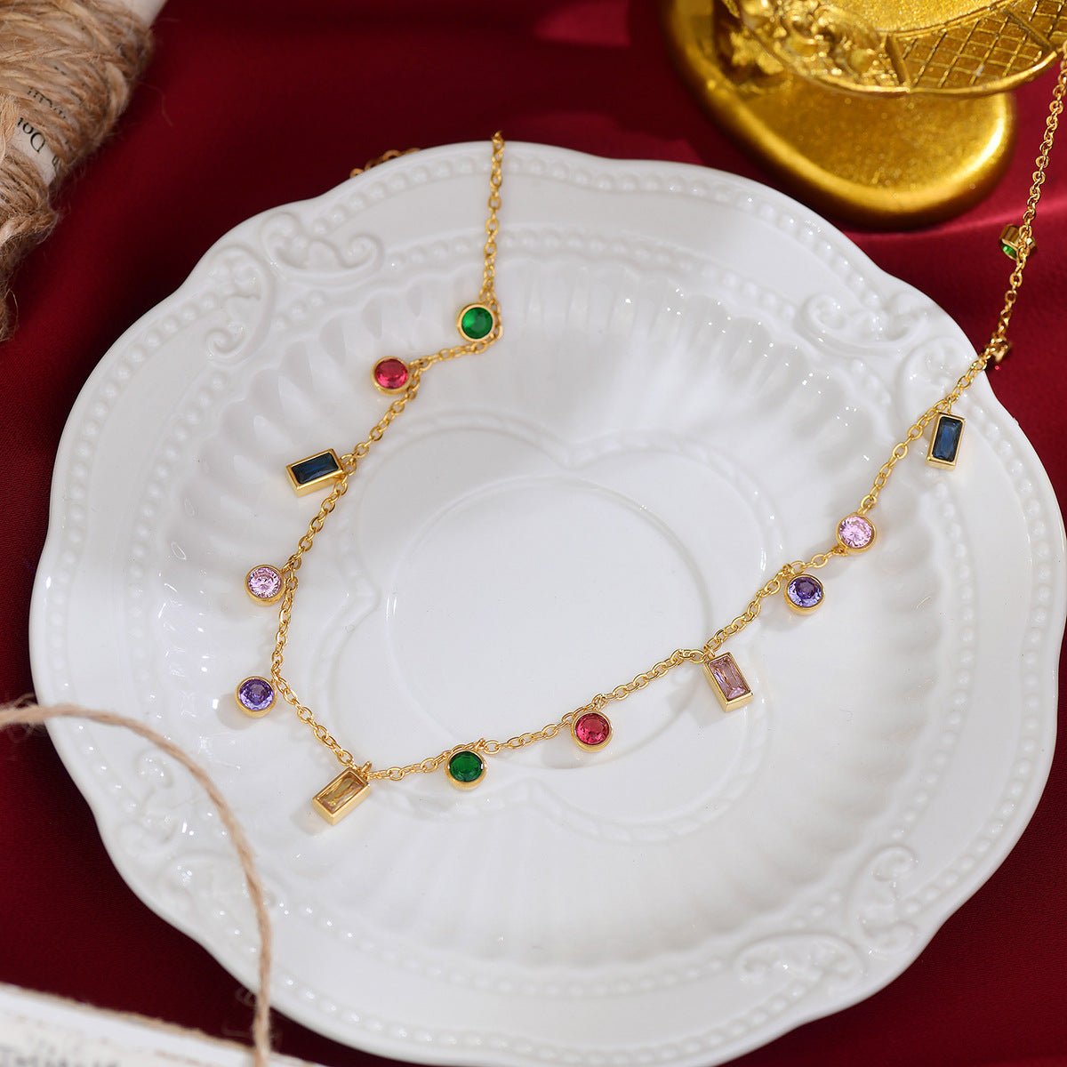 Festive Gem Collection (Necklace/Bracelet) - Gold - Plated - Abbott Atelier