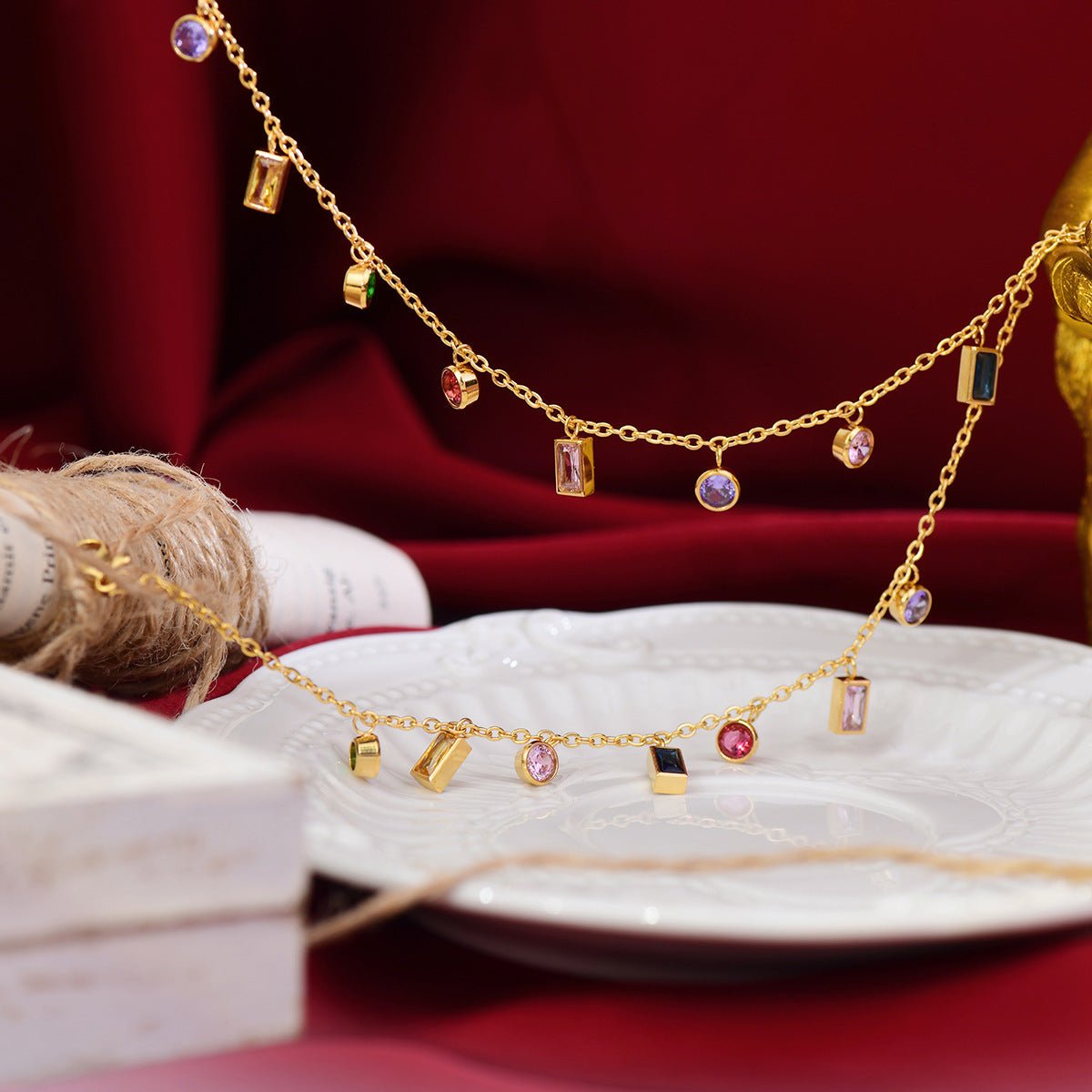 Festive Gem Collection (Necklace/Bracelet) - Gold - Plated - Abbott Atelier