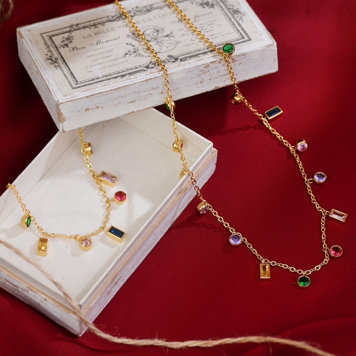 Festive Gem Collection (Necklace/Bracelet) - Gold - Plated - Abbott Atelier