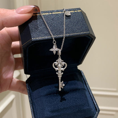 Fleur de Lys Key Necklace - Gold Plated - Abbott Atelier