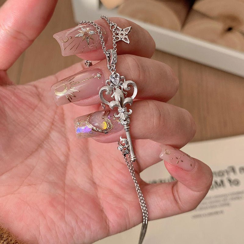 Fleur de Lys Key Necklace - Gold Plated - Abbott Atelier