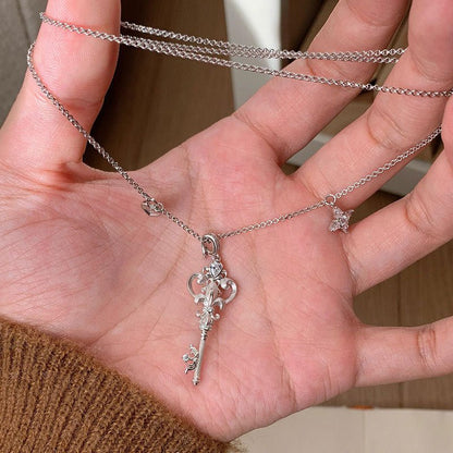 Fleur de Lys Key Necklace - Gold Plated - Abbott Atelier