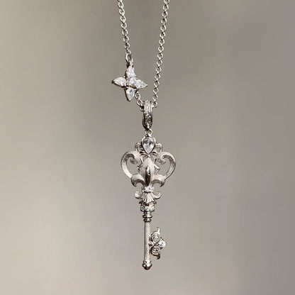 Fleur de Lys Key Necklace - Gold Plated - Abbott Atelier