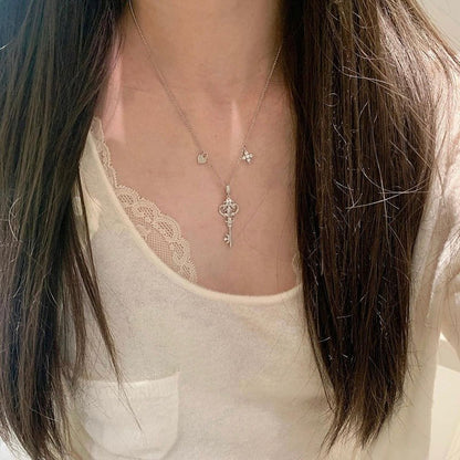 Fleur de Lys Key Necklace - Gold Plated - Abbott Atelier