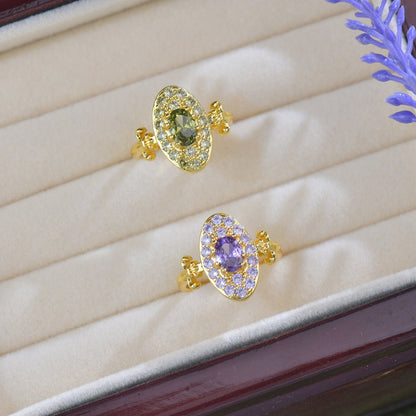 Fleur Medallion Peridot Ring - Gold-Plated - Abbott Atelier