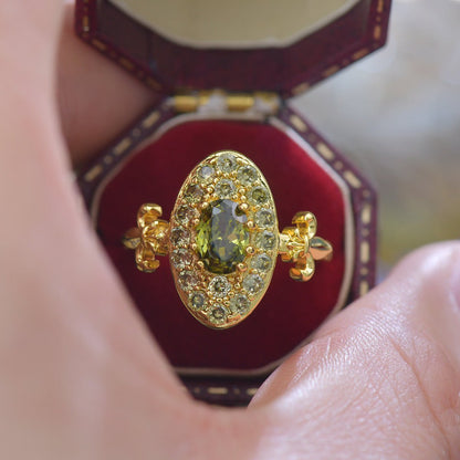 Fleur Medallion Peridot Ring - Gold-Plated - Abbott Atelier