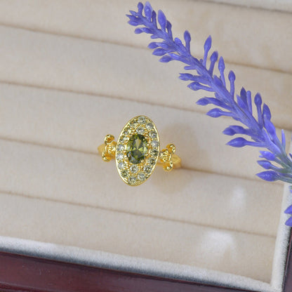Fleur Medallion Peridot Ring - Gold-Plated - Abbott Atelier