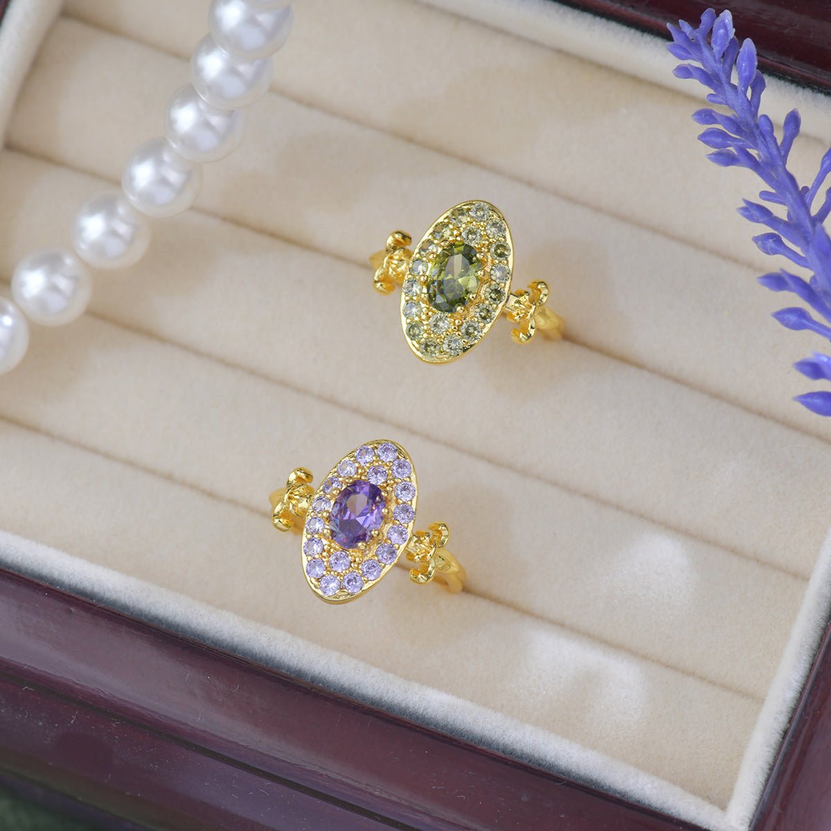 Fleur Medallion Peridot Ring - Gold-Plated - Abbott Atelier