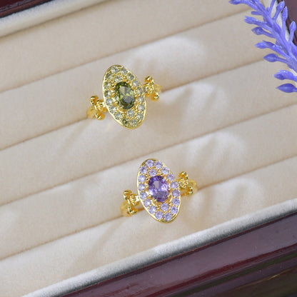 Fleur Medallion Peridot Ring - Gold-Plated - Abbott Atelier