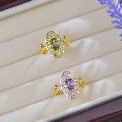 Fleur Medallion Peridot Ring - Gold-Plated - Abbott Atelier