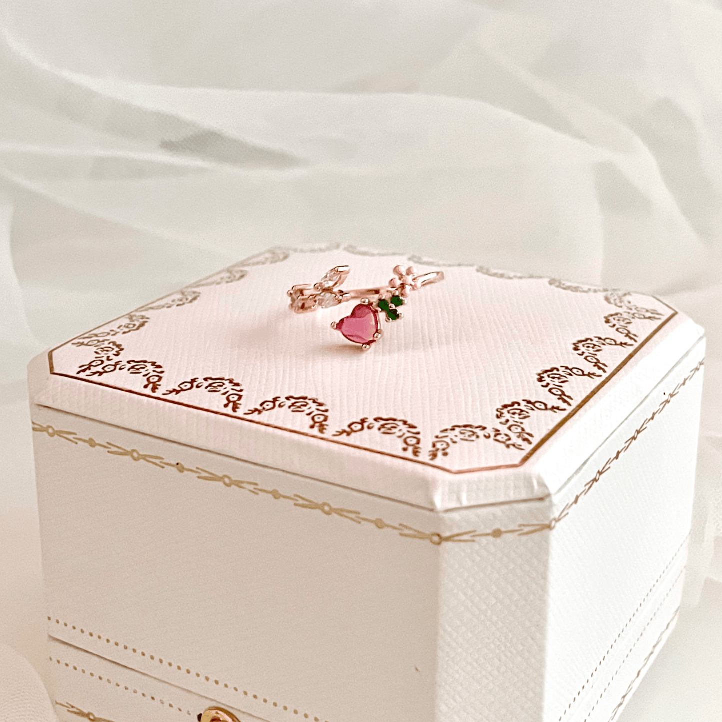 Floral Heart Ring - Mia - Gold - Plated - Abbott Atelier