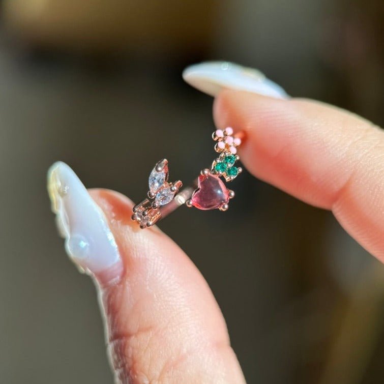 Floral Heart Ring - Mia - Gold - Plated - Abbott Atelier