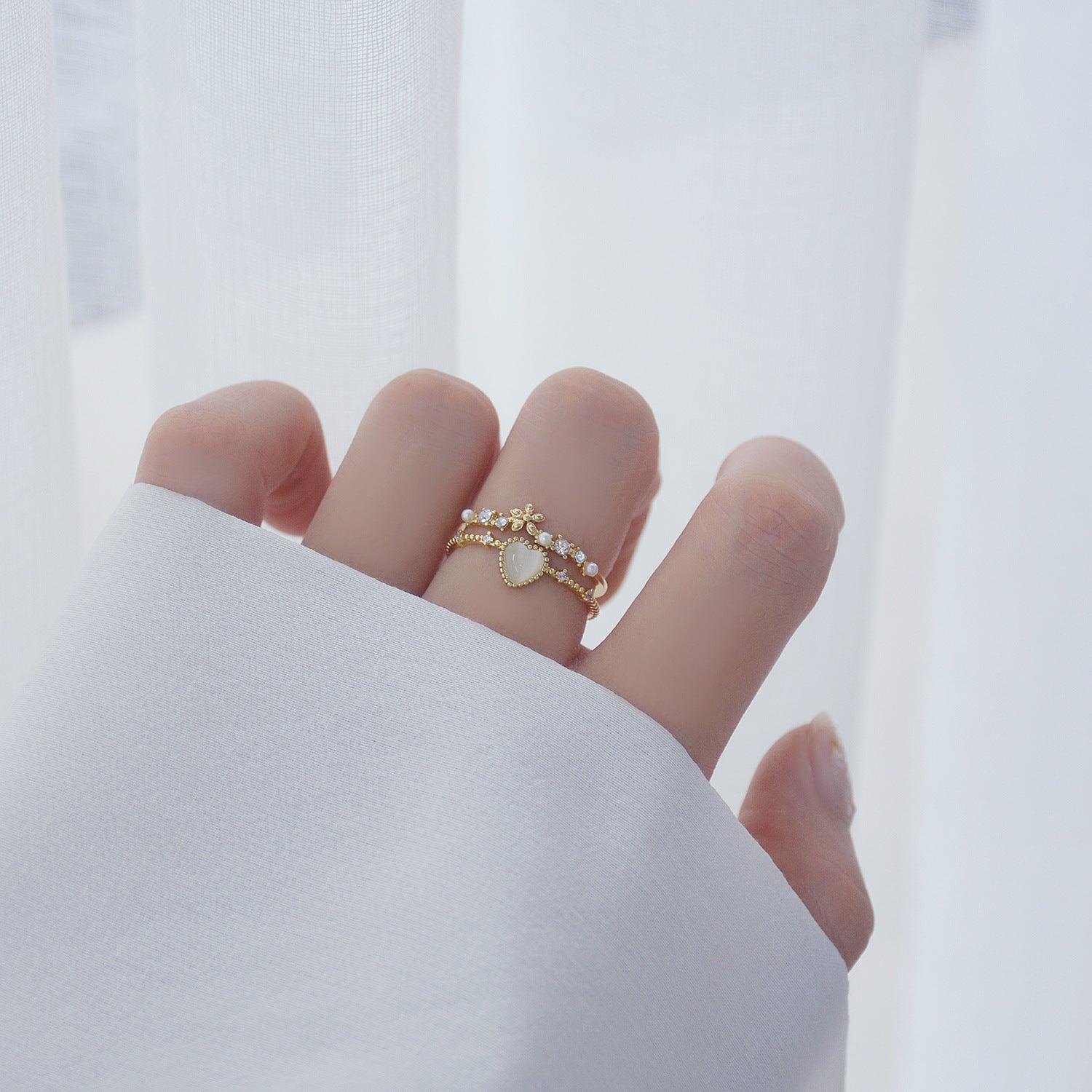 Floral Heart Ring - Sandy - Gold - Plated - Abbott Atelier