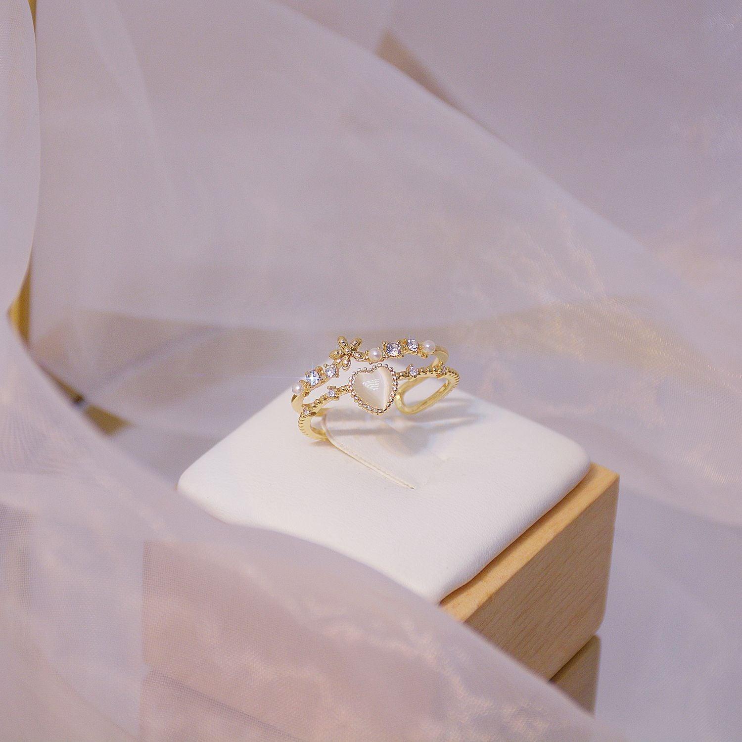 Floral Heart Ring - Sandy - Gold - Plated - Abbott Atelier