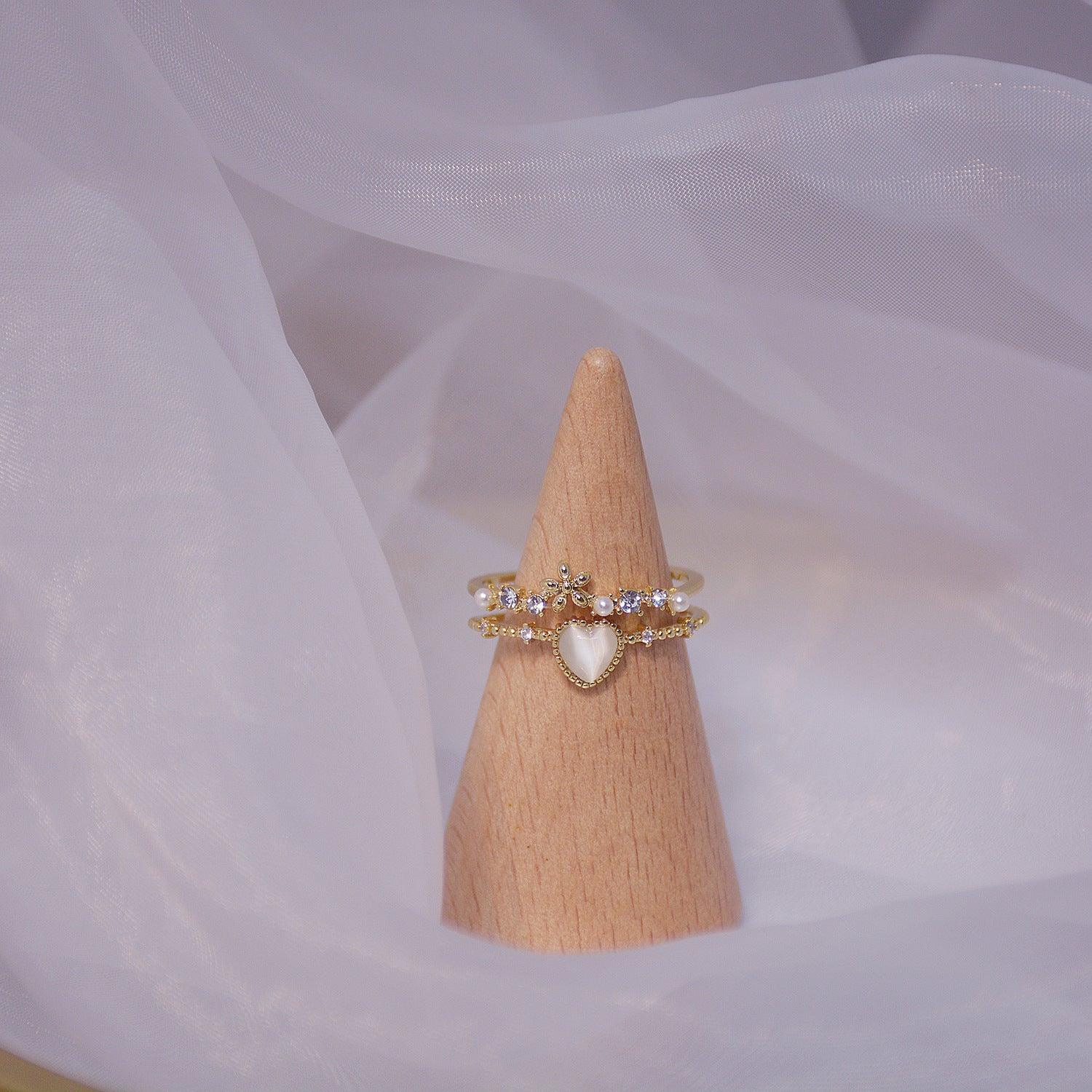 Floral Heart Ring - Sandy - Gold - Plated - Abbott Atelier
