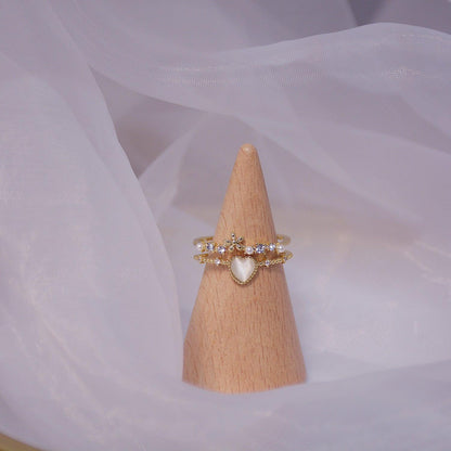 Floral Heart Ring - Sandy - Gold - Plated - Abbott Atelier