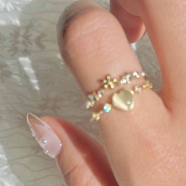 Floral Heart Ring - Sandy - Gold - Plated - Abbott Atelier