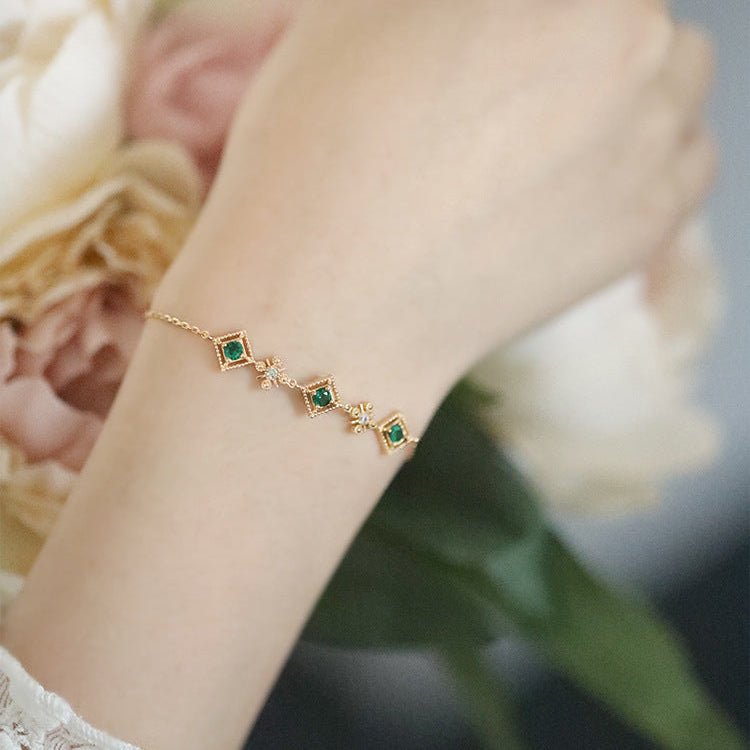 Florentine Bracelet in Green - Gold - Plated - Abbott Atelier