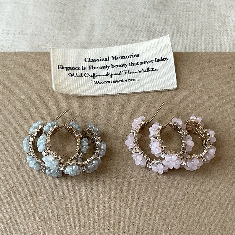 Floret Hoop Earrings in Blue - Hypoallergenic - Abbott Atelier