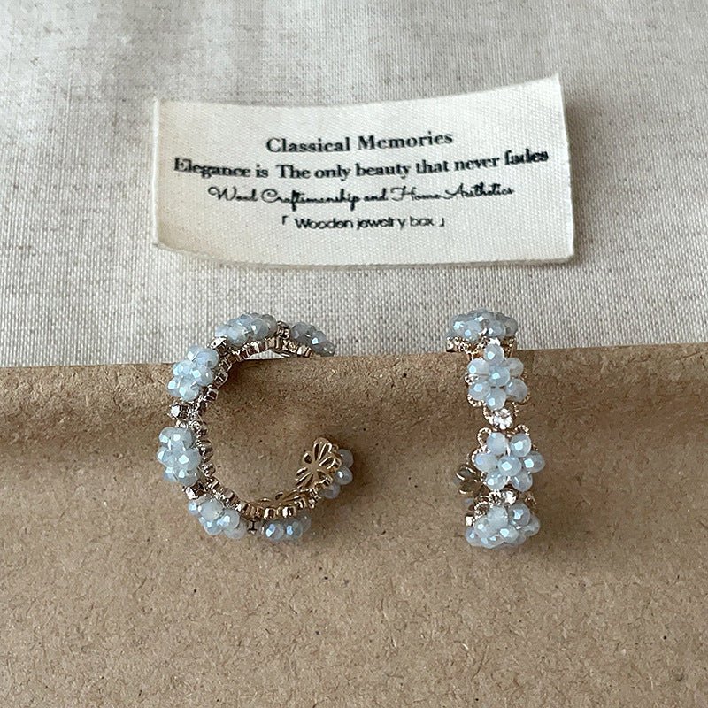 Floret Hoop Earrings in Blue - Hypoallergenic - Abbott Atelier