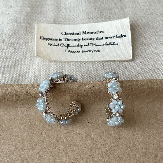 Floret Hoop Earrings in Blue - Hypoallergenic - Abbott Atelier