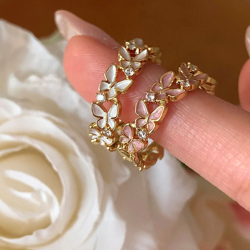 Fluttermist Ring in Pink - Gold - Plated - Abbott Atelier