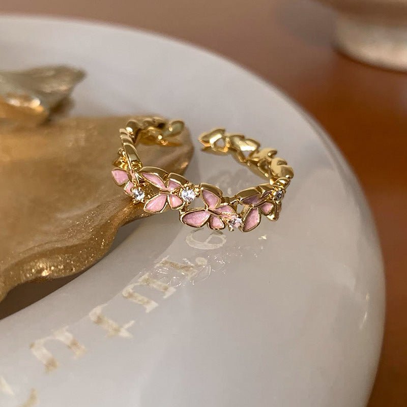 Fluttermist Ring in Pink - Gold - Plated - Abbott Atelier