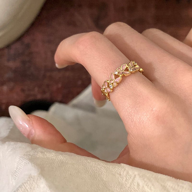 Fluttermist Ring in Pink - Gold - Plated - Abbott Atelier