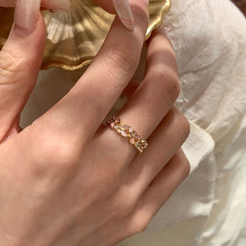 Fluttermist Ring in Pink - Gold - Plated - Abbott Atelier