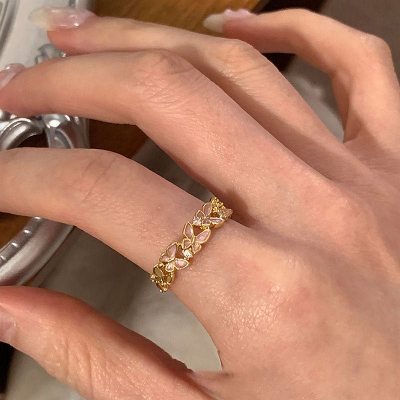 Fluttermist Ring in Pink - Gold - Plated - Abbott Atelier