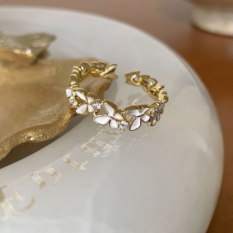 Fluttermist Ring in White - Gold - Plated - Abbott Atelier