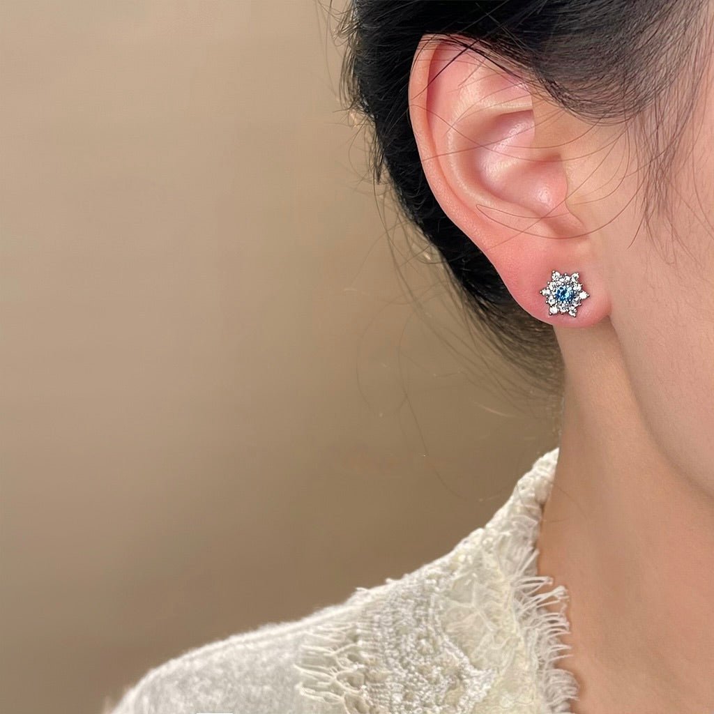 Frosted Snowflake Earrings - Hypoallergenic - Abbott Atelier