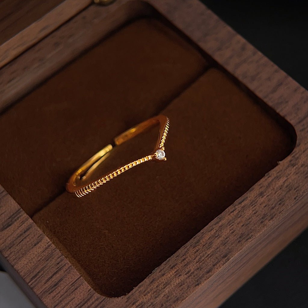 Garnet Tiara Ring Set - Gold - Plated - Abbott Atelier