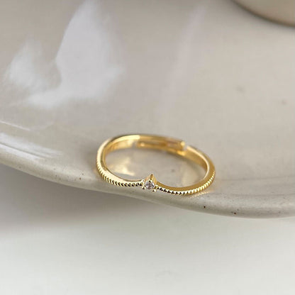 Garnet Tiara Ring Set - Gold - Plated - Abbott Atelier