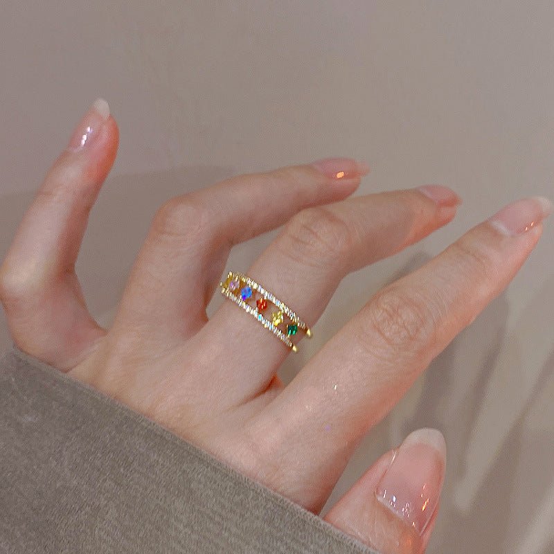 Gemstone Ring - Rainbow - Gold - Plated - Abbott Atelier